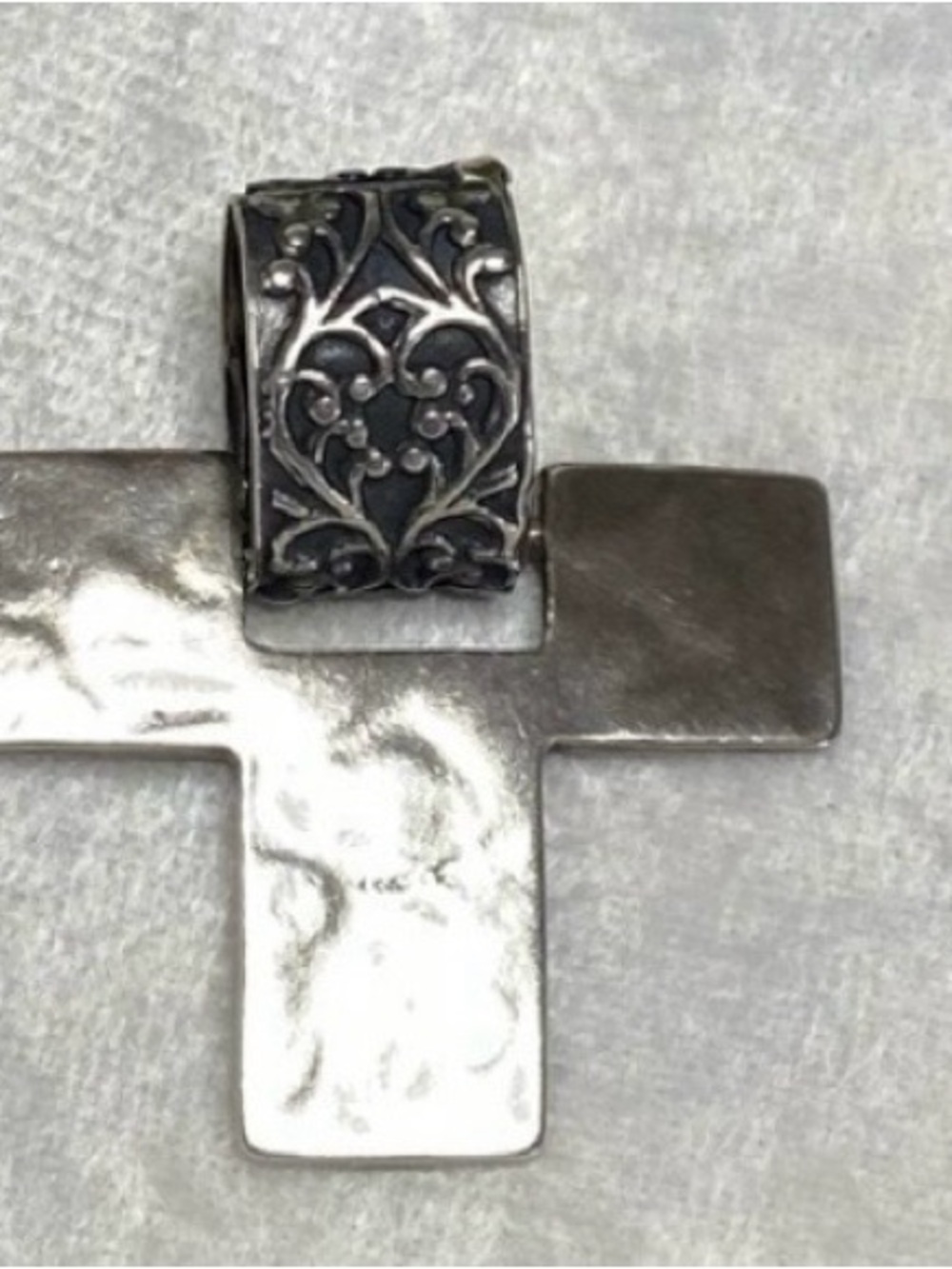 Sterling Silver Cross Pendant Necklace - Silver Statement Piece